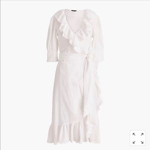 White Ruffle Wrap Dress- NEW WITH TAGS